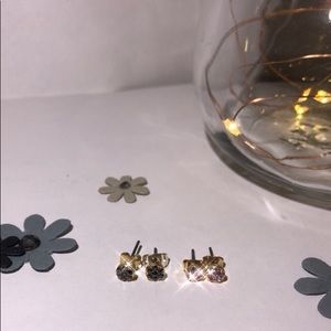 Black & Pink gem earrings